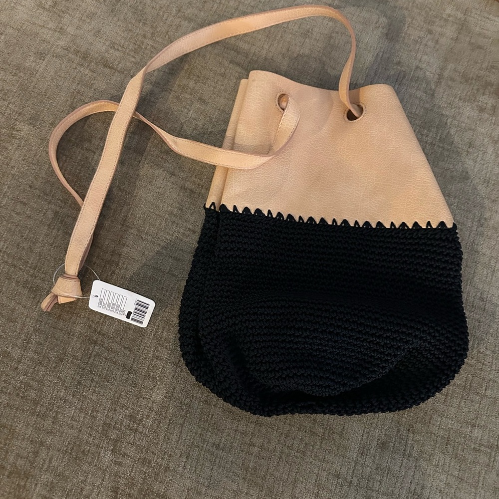 Free People Two-Tone Black and Tan Women's Bag